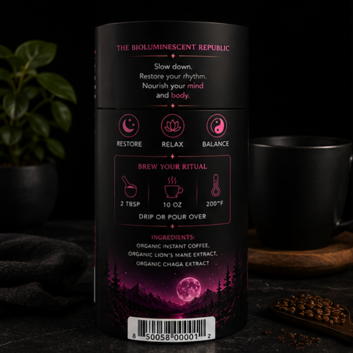 Mooncap Restore — Dark Roast Instant Mushroom Coffee