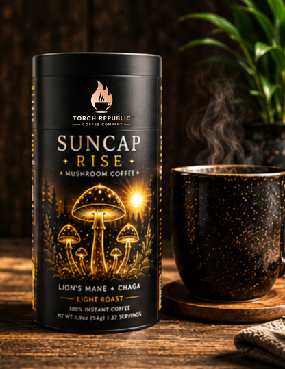 Suncap Rise — Light Roast Instant Mushroom Coffee