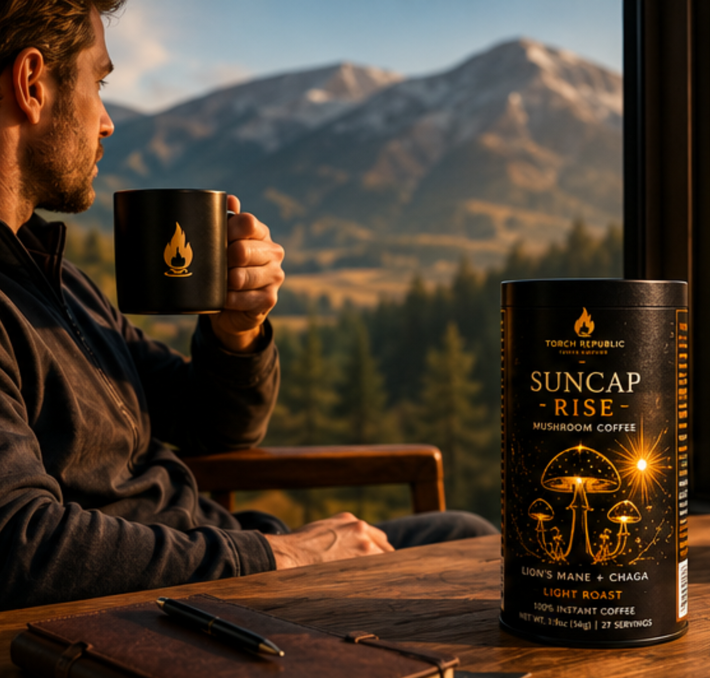 Suncap Rise — Light Roast Instant Mushroom Coffee
