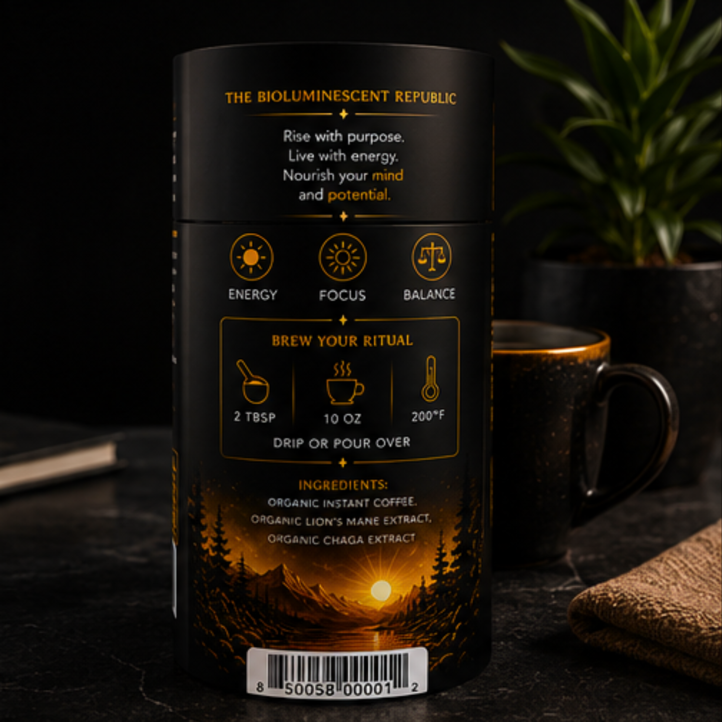 Suncap Rise — Light Roast Instant Mushroom Coffee