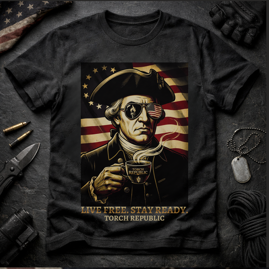 'Live Free, Stay Ready' John Hancock Tee