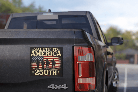 250th Salute to America Military Car Magnet — Patriotic American Flag Veteran Tribute - Torch Republic