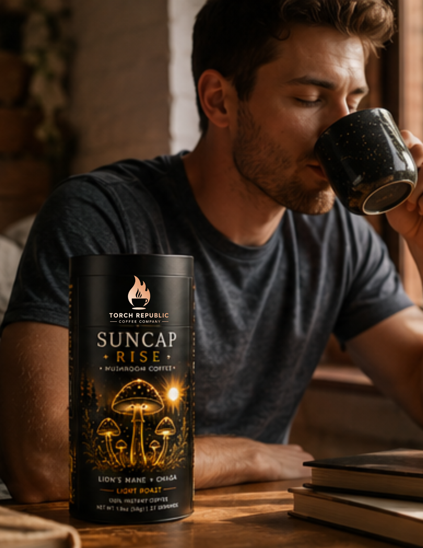 Suncap Rise — Light Roast Instant Mushroom Coffee