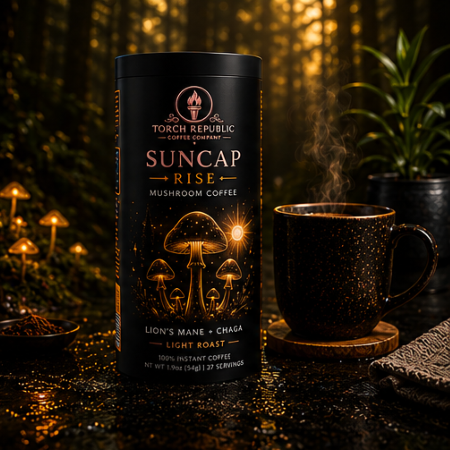 Suncap Rise — Light Roast Instant Mushroom Coffee