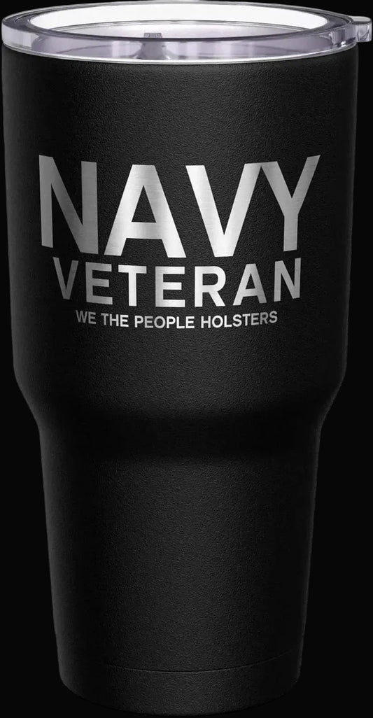  - Navy Veteran Travel Mug - American Flag Coffee Tumbler - Military Double Insulated Tumbler - 30 Oz - LiberTees for All
